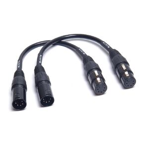 XLR Adapter Cable, 5 Pin Male to 5 Pin Female,XLR to XLR Jumper for Mixer, DMX Lightspeed, DMX Controller 2 Pack (3FT)