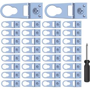 30 Sets of Metal Frame D-Ring Picture Hangers with Screws and Screwdrivers - for Open-Type Frame Channels Will Not Damage Photo Frames