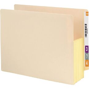 Smead End Tab File Pocket, Reinforced Straight-Cut Tab, 5-1/4" Expansion, Tyvek®-Lined® Gusset, Letter Size, Manila, 10 per Box (75174)