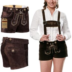 Authentic Lederhosen Women - Ladies Octoberfest Outfit - Damen Wurstfest Costume - Chocolate in Saudi Arabia