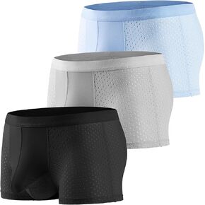 Evankin Men Mesh Ice Silk Underwear with Bulge Pouch Breathable Cool Boxer Briefs Ultra-thin panties
