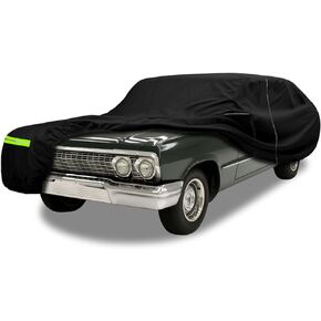 Waterproof Car Cover Fits for Station Wagon 213in up to 226in 300D All Weather Car Covers with Inner Cotton for Dust Snow Rain Hail Protection