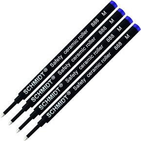 SCHMIDT 4 Pack - Blue 888 Medium Rollerball Refill