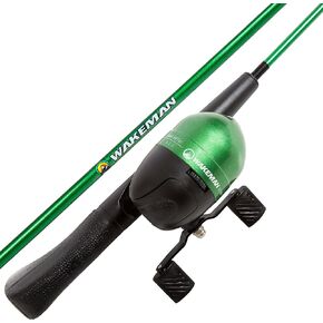 Wakeman Spawn Series Kids Spincast Combo and Tackle Set - Green, 51"