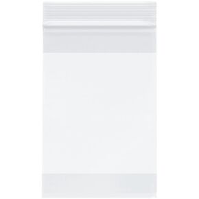 Plymor 4" x 6" (Pack of 100), 4 Mil with White-Block Heavy Duty Zipper Reclosable Plastic Bags