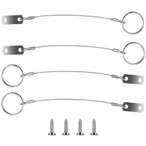 Stainless Steel 316 Lanyard Cable Safety Tether Wire with Quick Release Ring and Rubber Coating, Plastic Coating Tether Length 12 Inches (4)
