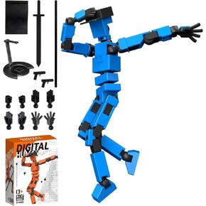 Titan 13 Action Figure 5.5 inch-T13 Assembly Completed-3D Printed Multi-Jointed Movable-Nova 13 Action Figure-Lucky 13 Dummy 13 Toys-Gifts Desk Decoration （Silver）