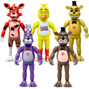 Action Figures Set, 5 Pcs Game Figures Toys with Light, Movable Figures Toys Dolls with Light, Collectible Figure Gifts and Cake Toppers