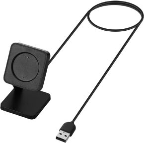 kwmobile Docking Station Compatible with Amazfit GTS4 / GTR4 / GTR4Pro / GTS3 / GTR3 / GTR3Pro - Charging Charger Cable with Stand - Black