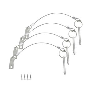 4Pack of Bimini Top Ball Pin with Lanyard Dia 3/16in(4.8MM) , Usable Length 1.5in(38mm), Total Length 2in(51mm) Full Stainless Steel 316, Quick Release Pin Marine Hardware