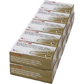 Officemate Super Premium Giant Paper Clips, 1,000 Clips (10 Boxes of 100 Each) (99907)