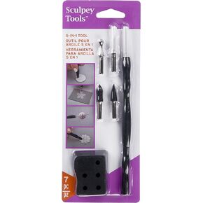 Sculpey Tools 5 in 1 Clay Modeling Tool Set, use with multiple types of clay - polymer oven-bake clay, air dry and non dry, Great for all skill levels and craft projects