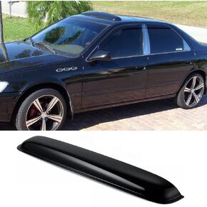 RN88 Universal Rain Snow Guard Sun Roof Wind Deflector,1pc Tape-On Dark Smoke Auto Moonroof Window Visor Fit The Sunroof/Moonroof Which Is Not Wider Than 32.8".