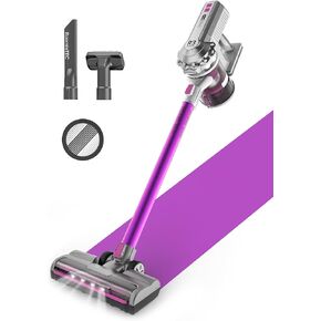 ROOMIE TEC R3 Cordless Stick Vacuum Cleaner, Fadeless Suction Power for Floor and Carpet, Up to 43 Min Powerful Battery, Bagless, Large Capacity, Extra Wide Roller, LED Headlights, and HEPA Filtration