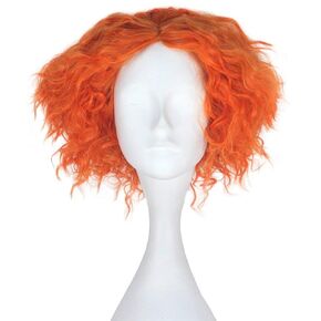 FVCENT Curly Orange Short Wig for Carnival Party Mad Hatter Wig Mad Hatter Wig Curly Orange Short Wig for Halloween Carnival Cosplay Wigs