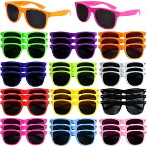 36 Pack 12 Color Neon Sunglasses Party Favors,80’s Retro Style Perfect Colorful Novelty Sun glasses Set for Birthday Party Supplies,Beach,Party Toys,Goody Bag Favors for Boys Girls Teens Adults