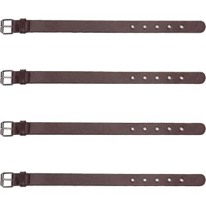 FINGERINSPIRE 4 Pcs Traditional Kilt Extender Straps Imitation Leather Cuff Belt Buckles 16.5x1 Dark Coffee Leather Adjustable Belt with Metal Square Buckle Women's Belt for Coat Dress DIY
