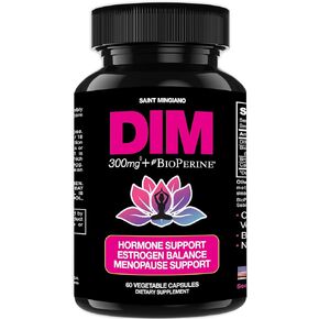 DIM 300mg Diindolylmethane Supplements | Hormone Estrogen and Menopause Balance | Supports Hot Flashes & Night Sweats | 60 Capsules