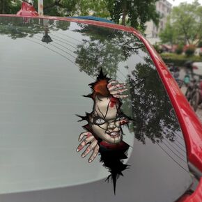 AK Scary Halloween Horror Character Cracking Stickers Vinyl Decal car | Van | Trucks | Motorcycle | Bumper | Window Any Smooth Surface Size: 8"
