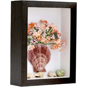 Shadow Box Frame DIY Photo Frame for Displaying 3D Works Picture Frame Photo Decor Display Case Box for Memorabilia Baby Items, Wedding Memories Crafts Tickets and Photos (Black,4X 6inch)