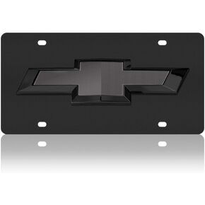 Eurosport Daytona- Compatible/Replacement for 2019- Current, Black Chevrolet Bowtie Carbon Steel License Plate