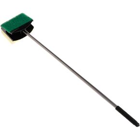 Cleaning Brush Double Face Sponge Fish Tank Aquarium Glass Algae Remover Scraper Long Steel Handle Cleaner Tool