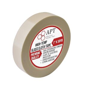 APT Glass Cloth Electrical Tape, High Temperature Masking Tape, 260°C. UL Listed, White Heat Resistant Tape. Ideal for Class H Electrical, Powder Coating, Sand Blasting (3/4" x 54 Ft)