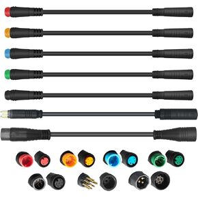 MUSELK Ebike Extension Cable 2/3/4/5/6 Pin Waterproof Plug Female to Male for Electric Bicycle Motorbike Mid Drive/Hub Motor Conversion Kit Light/Throttle/PAS/Display/Shift Sensor Signal Line