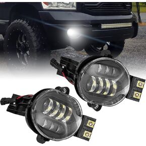 1 Pair New Version LED Fog Light Compatible with Dodge Ram 1500 2002-2008 2500/3500 Pickup Truck 2003 2004 2005 2006 2007 2008 2009, Bumper Driving Fog Lights Assembly, Black