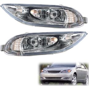2-Pack Fog Light Fog Lamp Assembly Clear Lens with Wiring and Switch Kit Replacement for 2002-2004 Camry, 2005-2008 Corolla, 2002-2003 Solara