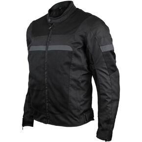 Vance Leather Revo Mens Black Advanced All-Season Reflective Mesh & Textile Motorcycle Jacket w/CE Armor & Removable Liner (Black, 2X-Large)