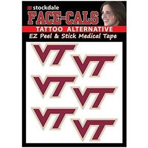 Wincraft NCAA Virginia Tech Hokies Face Tattoos, Team Colors, One Size