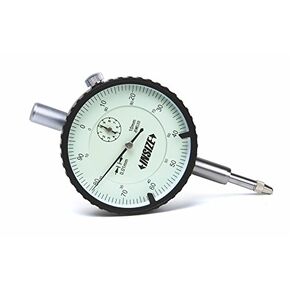 INSIZE DIAL Indicator, 10mm, Flat Back, Silver