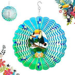 Toucan Kinetic Wind Spinner, Hanging Wind Spinner for Outdoor & Indoor Decorations,3D Stainless Steel Wind Spinner Worth Gift for Garden Ornaments