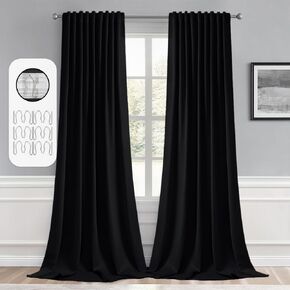 MIULEE Christmas Red Back Tab Blackout Curtains 84 Inch Length 2 Panels Set for Living Room Bedroom Privacy, Rod Pocket/Pinch Pleat Thermal Insulated Room Darkening Pleated Light Blocking Drapes