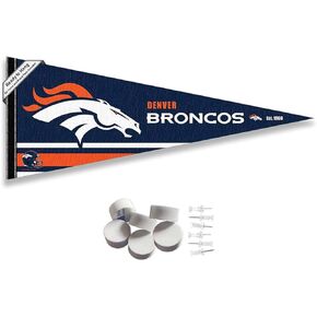 WinCraft Denver Broncos Pennant Banner and Wall Tack Pads