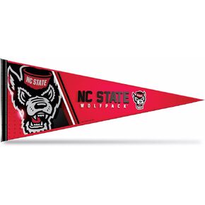 Rico Industries NCAA N.Carolina State Wolfpack Primary 12" x 30" Soft Felt Pennant - EZ to Hang - Home Décor (Game Room, Man Cave, Bed Room)