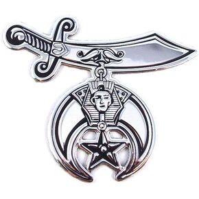Shriners shriner chrome finish decal emblem 3D sticker car bike 2.75" flexible