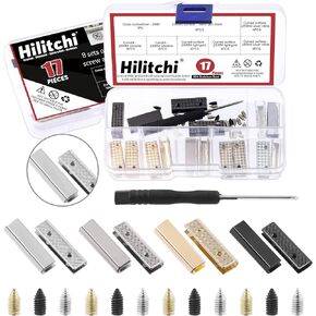 hilitchi 16 مجموعات 0.75 بوصة حقيبة أبازيم تزيين للمحفظة، 4 ألوان من سبائك الزنك مشبك أبازيم حزام مشبك أطراف نهاية مع براغي ومفك براغي، أغطية نهاية الحزام طرف سحاب طرف منسوج للحرف اليدوية