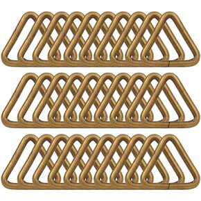 BIKICOCO 1'' Metal Triangle Ring Buckle Connectors Round Edge Webbing Bag Clasp Handbag Strap Making Hardware, Black - Pack of 30