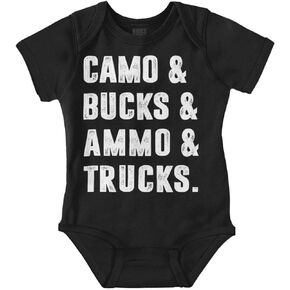 Brisco Brands Camo Bucks Trucks Cute Hunter Son Baby Bodysuit Jumper Boys