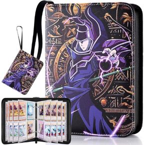 غلاف بطاقات التداول Bheddi متوافق مع بطاقات YGO، يحمل 400 بطاقة، حافظة كتب ألبوم بطاقات TCG مع سحاب لـ PTCG MTG YGO (الساحر) in Kuwait