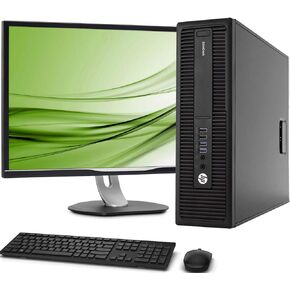HP 800 G2 SFF Computer Desktop PC, Intel Core i5-6500 3.2GHz Processor, 8GB Ram, 128GB M.2 SSD, 1TB HDD, Wireless Keyboard & Mouse, WiFi | Bluetooth, New 19 Monitor, Windows 10 Pro (Renewed)