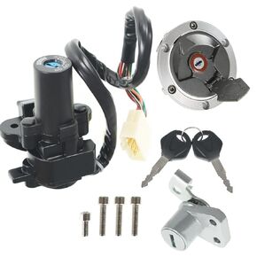 Ignition Switch Lock Key Fuel Gas Cap Replacement for Kawasaki Ninja 2008-2012 250R EX250J 2008-2012
