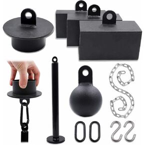 J Bryant Iron Pinch Grip Set with Loading Pin and Chain, Pinch Block Grip for Rock Climbing Forearm Finger Strength Training, Home Gym Hand Pinching Power Strengthener Equipment