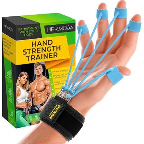 LORENZERIK Grip Strength Trainer - Adjustable Finger Exerciser with 5 Resistance Levels (up to 75 LB) - Ultimate Hand Gripper for Athletes, Rehab and Fitness - Complete Workout Kit with Spare Part