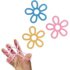 3pcs Hand Grip Strengthener Flower Shape Hand Extensor Exerciser Finger Stretcher Hand Resistance Bands for Wrist Joint Training