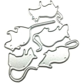 Rat Group Mouse DIY Metal Cutting Dies Stencil Scrapbooking Album Stamp Paper Embossing Stamp Scrapbooking Die-Cuts Die-Cutting and Embossing Card Making Accessories