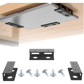 3 Pcs Under Desk Laptop Holder Mount with Screw,Under Desk Laptop Mount Bracket,Add On Under Table Laptop/Keyboard Storage
