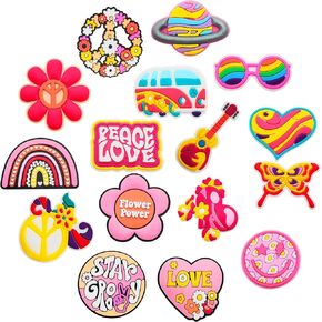 25 Pcs Shoe Charms, Cute Shoe Accessories Charms for Teens Kids Adults, Aesthetic Shoe Decoration Charms for Clog Slides Sandals, Pink Party Favors